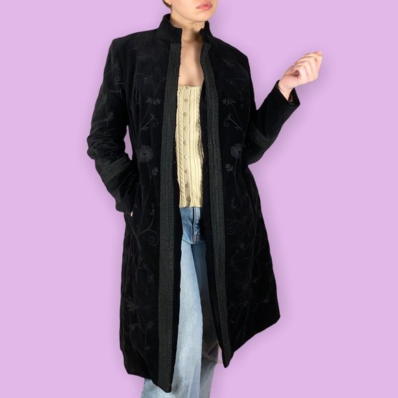 Vintage Jackets & Blazers - Vintage Spiegel Embroidered Velvet Coat
